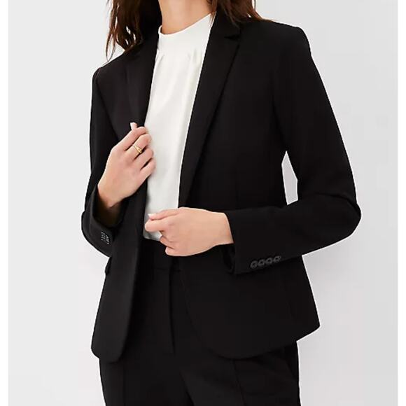 Ann Taylor Jackets & Blazers - Ann Taylor The One-Button Blazer - Black Double Knit - Size 6